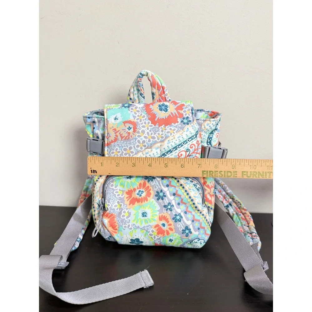 Vera Bradley Mini Backpack Floral Citrus Paisley Utility Drawstring Bag